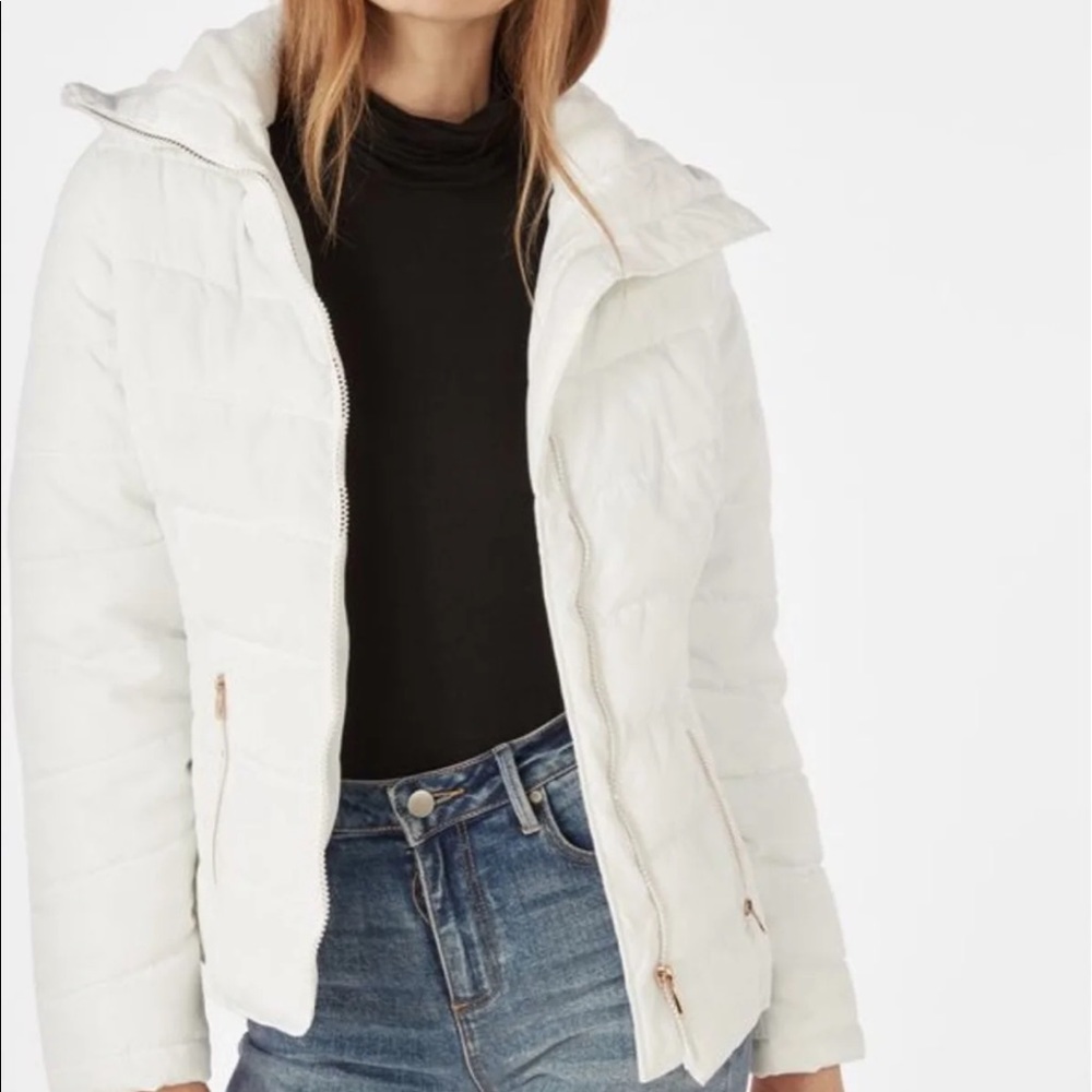 Ivory colored puffer jacket